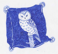 Owl cushion illustration